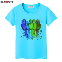 BGtomato T shirt colorful birds rainbow tshirt Beautiful art work