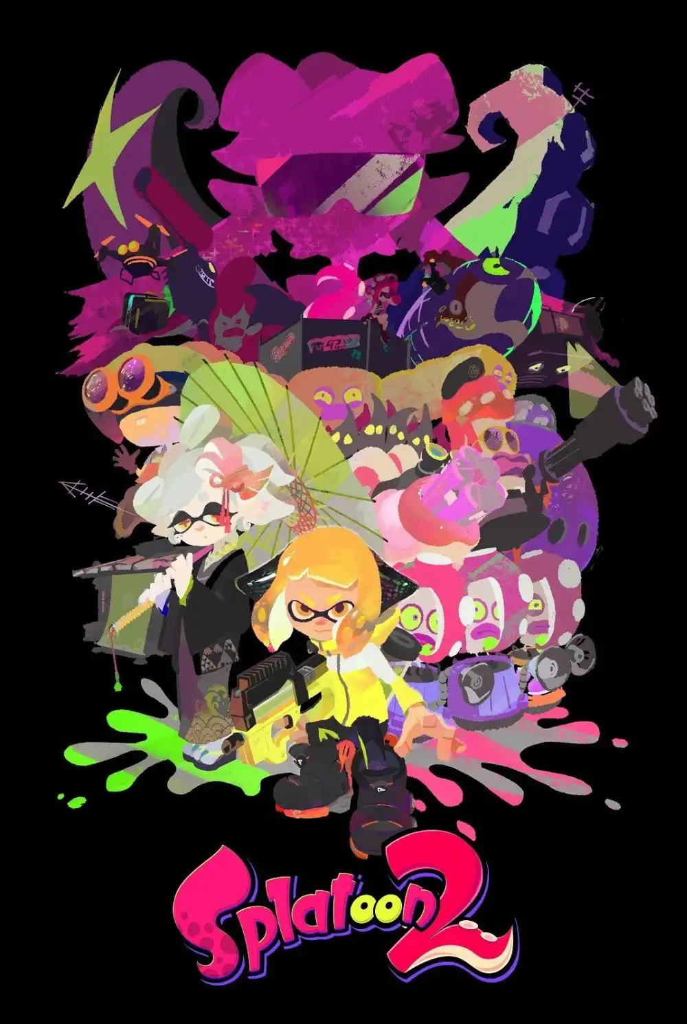 splatoon nintendo switch on Splatoon 2 Fun Gaming Gamer Wee Nintendo Switch Silk Poster Decorative Painting 24x36inch Painting Calligraphy Aliexpress