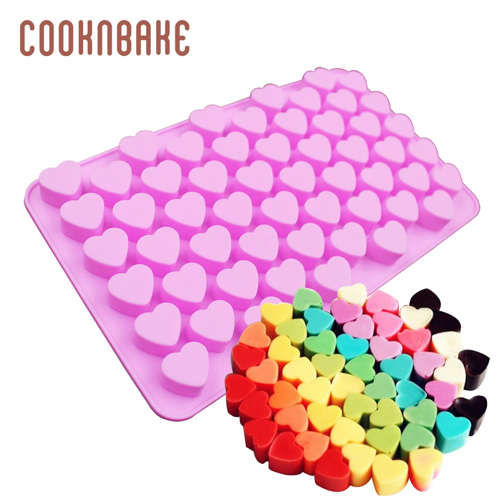 

Silicone Chocolate Molds Bakeware Baking Tools for Cake Decorations heart shape Gummy Candy Cake Molds Jelly Ice tool 55 hole