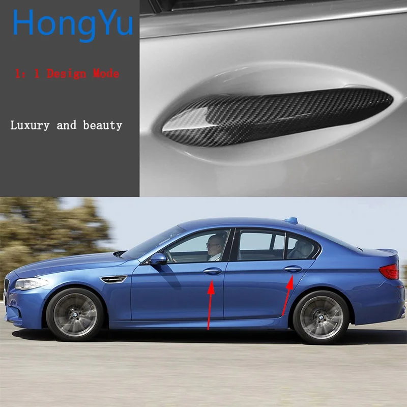 

for BMW M5 F10 2012 2013 2014 Auto Exterior Carbon Fiber Made Door Handle Cover Sticker Decorations Overlay Trim