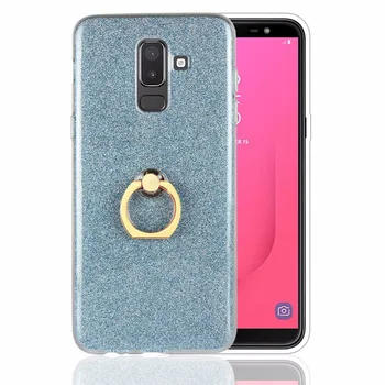 

20pcs/lot Glitter Ring Bracket TPU hard cover case for Samsung Galaxy J3 J4 J6 J7 J8 2018 J7 Duo J2 J4 Core skin cover case