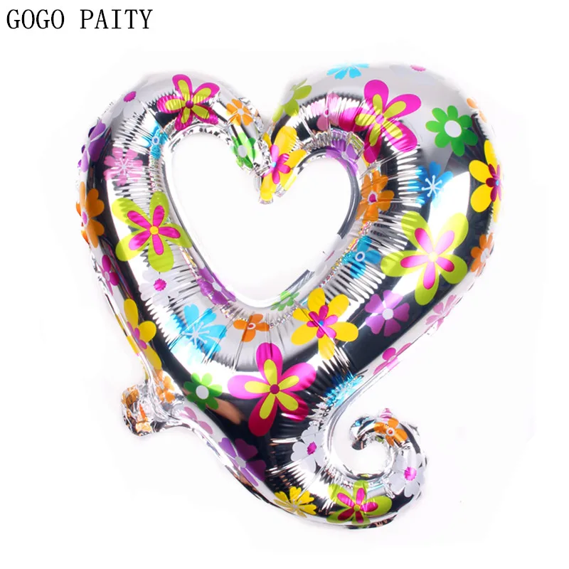 GOGO PAITY,, новинка, 18 дюймов, цветной цветок, крючок, сердце, алюминиевый шар, шар, обручение, свадебное платье, высокое качество