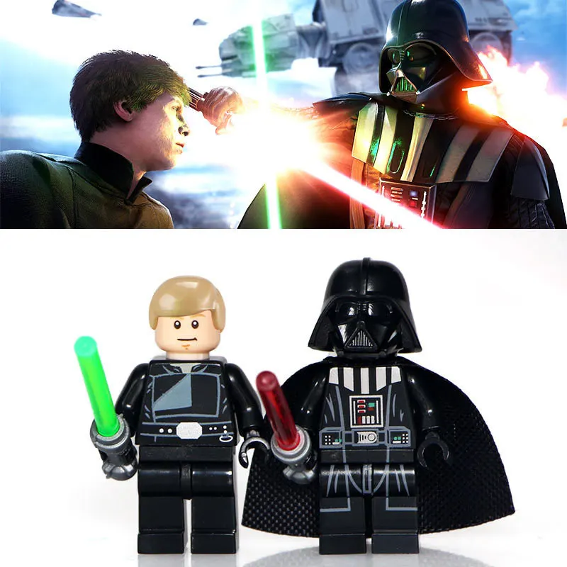 

2PCS\LOT Double Sale Bricks PG633 Darth Vader PG679 Luke lys Building Blocks Education Toys For Children
