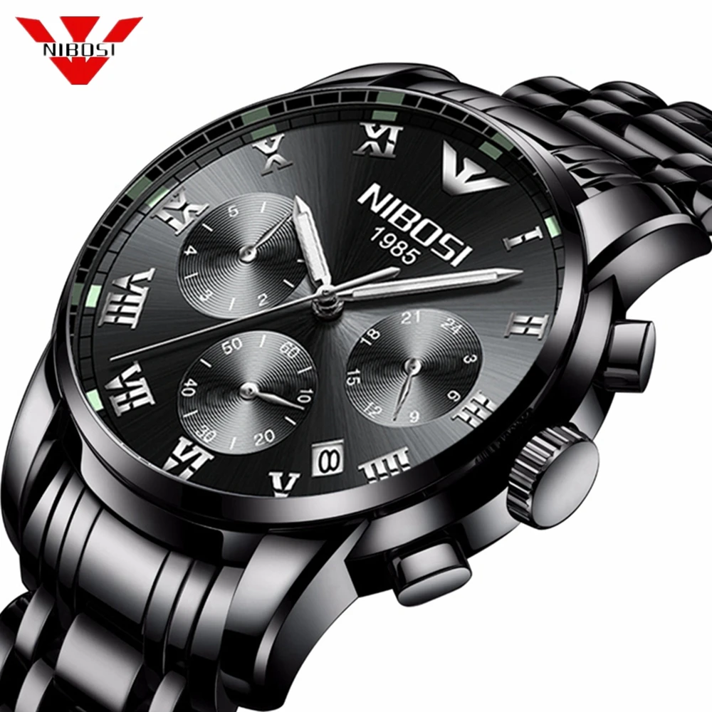 

NIBOSI New Watches Men Luxury Brand Chronograph Men Sport Watch Male Waterproof Full Steel Quartz Men Watch Relogio Masculino