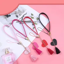 1 шт., розничная, ремешок для мобильного телефона, ремешок на запястье в форме сердца, украшение бахромой, ПУ, короткий ремешок, держатель для ключей, модный шарм