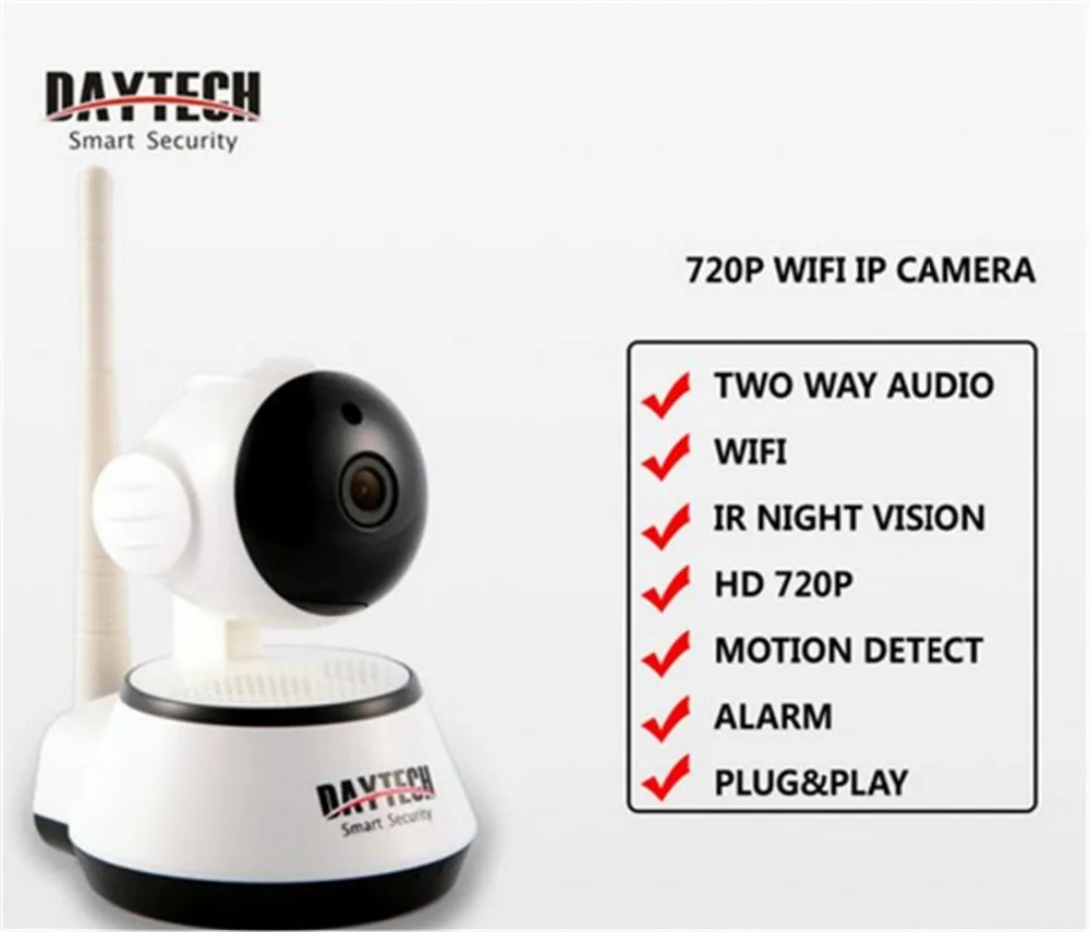 

Daytech Wireless WiFi IP Camera 720P Home Security Surveillance Camera Baby Monitor IR-Cut Night Vision CCTV Indoor Camera P2P