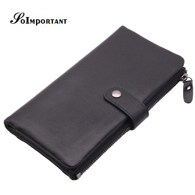 Fashion Black Slim Women Wallets Female Genuine Leather Long Womens Wallet Coin Purse Luxury ...