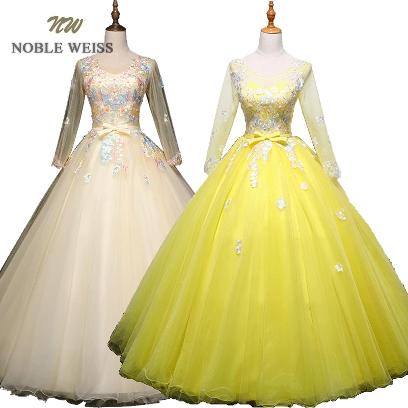 

prom dresses o-neck tulle ball gown prom dress sexy lace-up back appliques beading prom dresses with tulle sleeves party dress