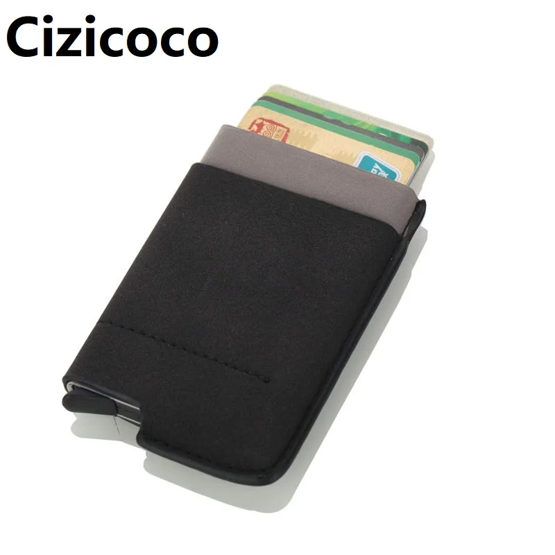 

New Women And Men Blocking Rfid Wallet Fashion Business Aluminium Credit Card Holder Purse Automatic Pop Up Card Case