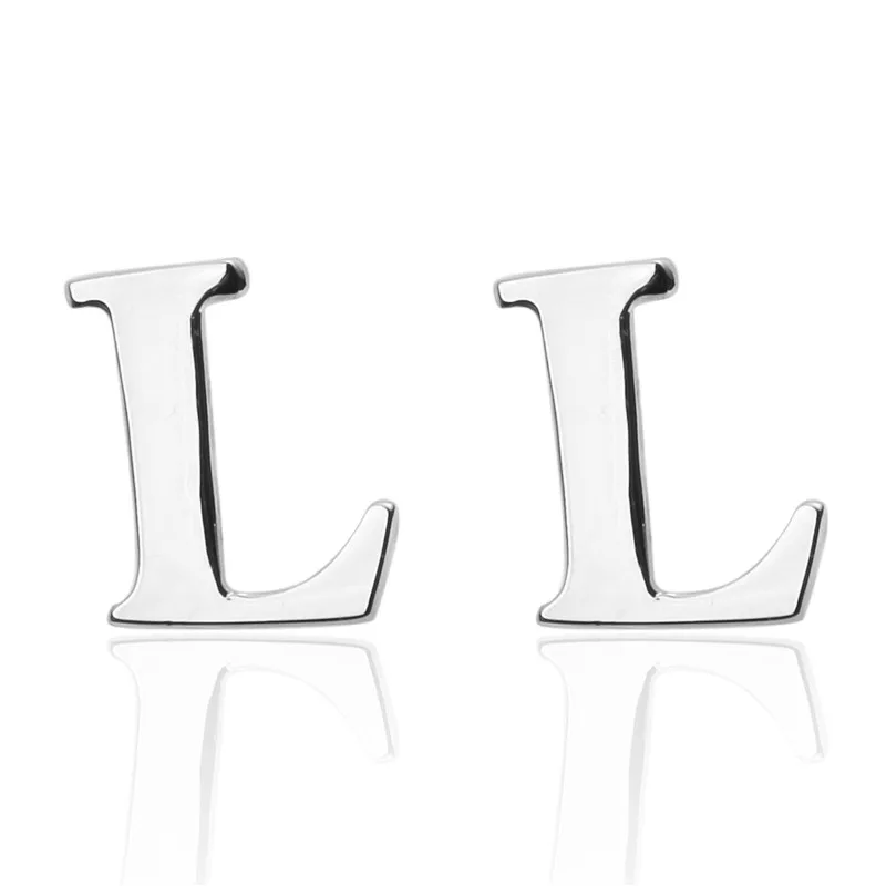 Высокое качество Модные Запонки 26 серебряная буква A-Z дизайн медный материал мужские запонки и розница - Окраска металла: L