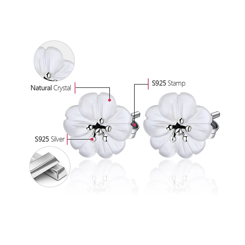 Lotus Fun Real 925 Sterling Silver Earrings Natural Crystal Gems Fine Jewelry Flower in the Rain Stud Earrings for Women Brincos - Image 5