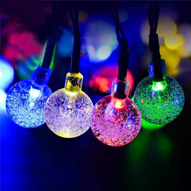 

Hi-Lumix 5M 30LEDs Solar Powered Crystal Ball LED Fairy Light Led String Lighting for Wedding Christmas Party Festival Outdoor