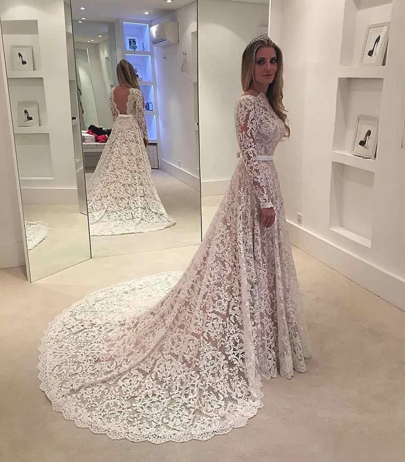 Robe De Soiree, кружевное платье с длинными рукавами, арабское кружевное платье с глубоким вырезом, с открытой спиной, свадебное платье с поясом, на заказ