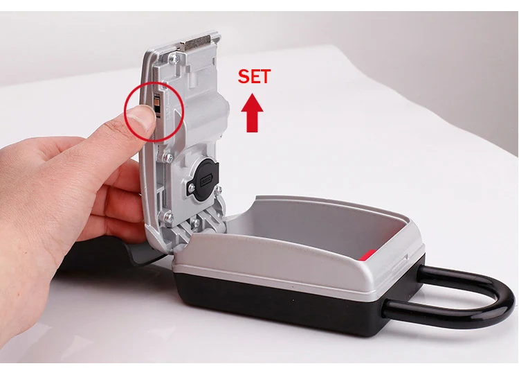 Outdoor Key Safe Box Keys Storage Box Padlock Use Luminous Four Password Lock Keys Hook Home Office Security Organizer Boxes (10)