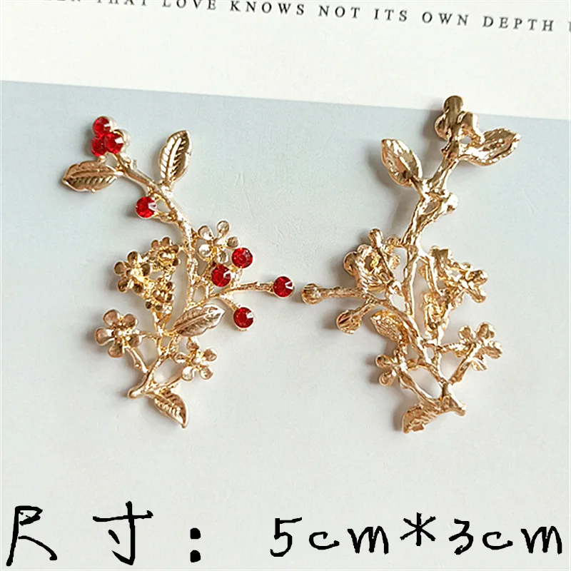 

50pcs 30*50mm 36*38mm Gold Color Big Crystal Leaf Branch Charm Pendant DIY for Handmade Wedding Jewelry Making wholesale