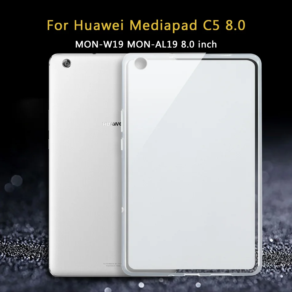 Планшетный чехол для huawei Mediapad T5 T3 10 8 7 T1 T2 Pro/Медиа Pad M5 M3 M2 Lite рro C5 8,0 8,4 10,0 10,1 10,8 Силиконовый чехол - Цвет: C5 8.0