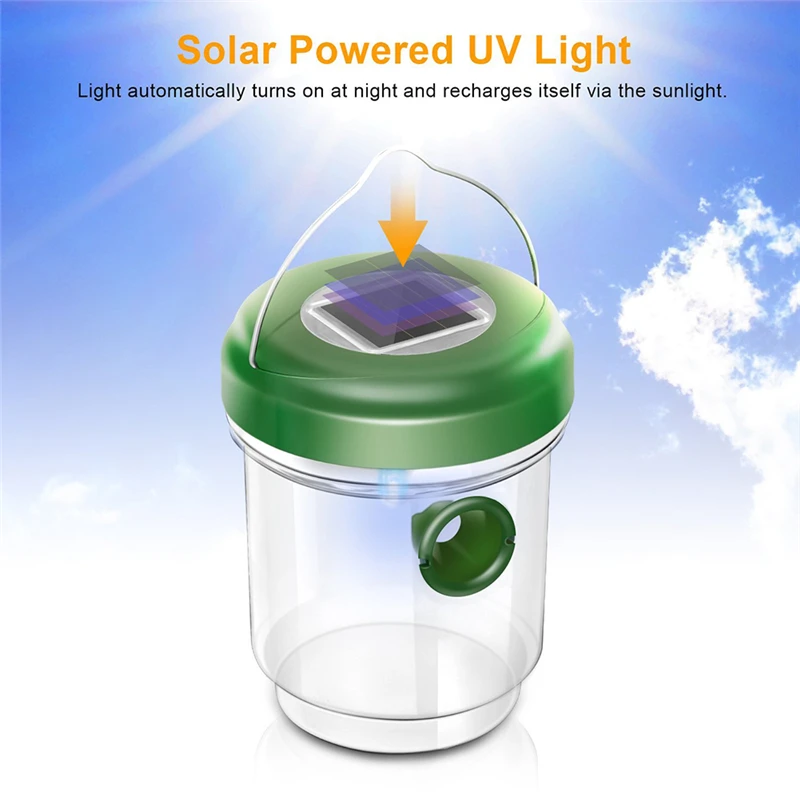 

1 Pcs Plastic Insect Catcher Outdoor LED Solar Powered Fly Trap In Tree Flying Bee Hornet Trap Catcher Insect Mosquito Killer