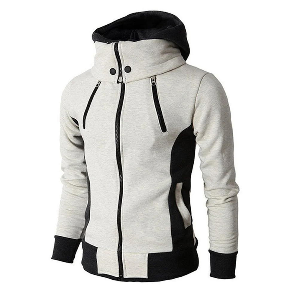 Goede ZOGAA Plus Size XS 3XL Streetwear Mannen Hoodie Sweatshirts Solid Slim Fit Fake 2 stuks Kapmantel Mannen Rits Hoodies