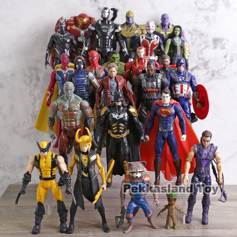 

Avengers Infinity War Thanos Iron Man Spiderman Captain America Black Panther Black Widow PVC Action Figures Toys 24pcs/set