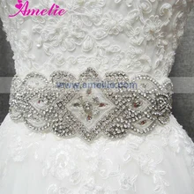 Роскошный горный хрусталь бисером Пояса свадебные створки Люкс Для горный хрусталь пояса