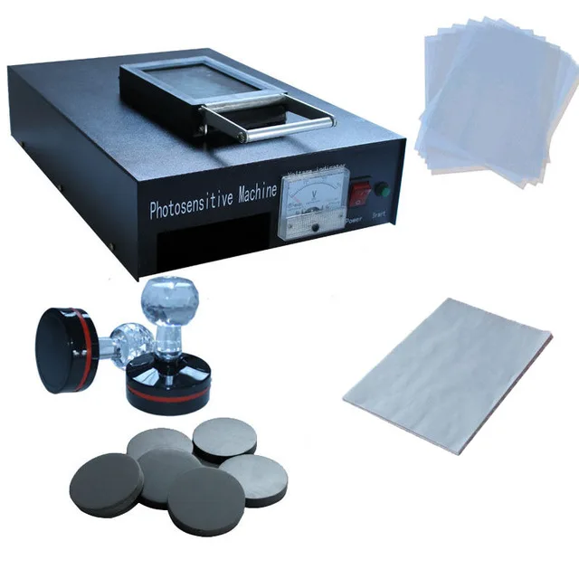 

Photosensitive Portrait Flash Stamp Machine Kit Selfinking Stamping Making Seal 10Pcs Holder Film Pad (WITHOUT Ink)