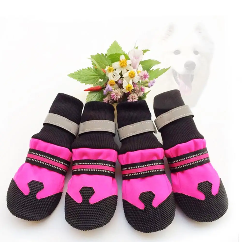 4 Pcs Winter Autumn Neoprene Soft Pet Socks Shoes Anti Slip Protective