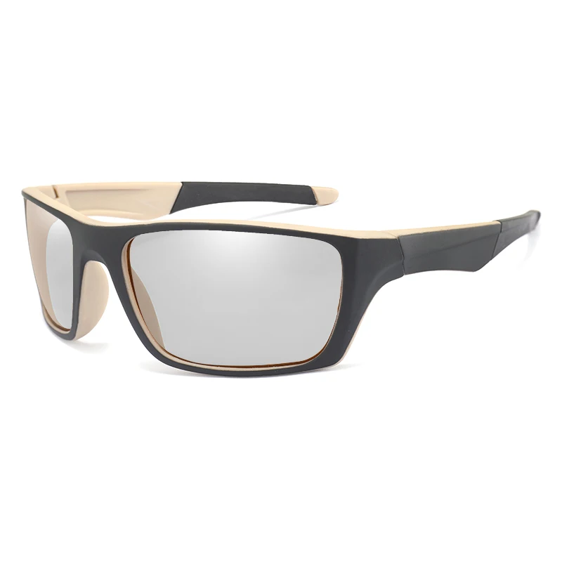 Поляризованные фотохромные солнцезащитные очки для мужчин, для вождения, хамелеон, солнцезащитные очки для мужчин, день, ночное видение, для водителя, UV400, очки с держателем линз, Sol Hombre - Цвет линз: Beige