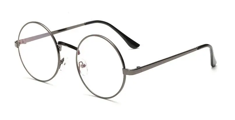 Прозрачные круглые очки для женщин, оптическая оправа, очки, ретро очки, близорукость, ботаник, круглые очки, мужские, металлическая оправа для очков - Цвет оправы: C2 gray frame