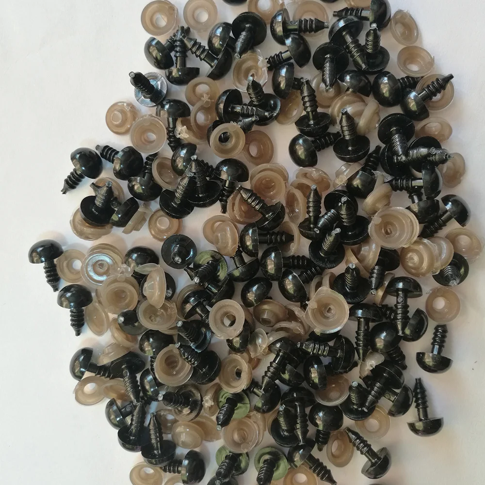 100PCS Black Plastic Doll Eyes Safety Eyes for Teddy Bear Stuffed Toys Snap Animal Scrapbooking Puppet Dolls Toy DIY Craft plastic safety eyes,doll eyes,googly doll eyes,doll handmade accessories,plastic toy eyes