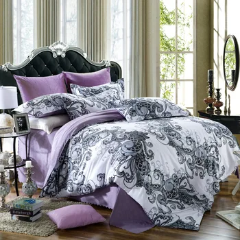 

2018 Luxury Embroidery Tencel Satin Silk Jacquard Bedding Sets golden pink bedsheet Polyester Queen King size 4pcs cover