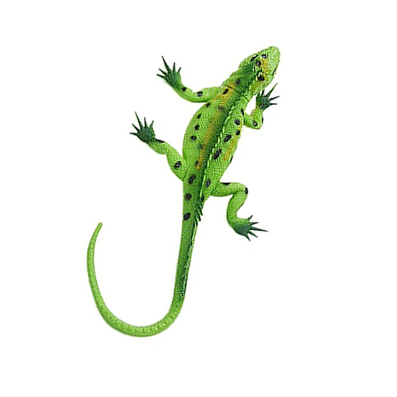 Яркие рептилий животных ПВХ Модель ящерицы фигура развивающая игрушка-зеленый