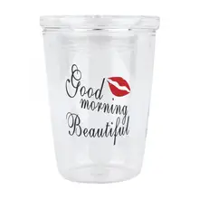 300 мл термостойкая прозрачная стеклянная чашка с буквенным принтом, лаконичный молочный кофе для питья сока стеклянная чашка для воды