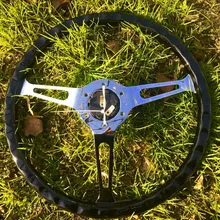 Универсальный Высококачественный деревянный черный руль 380 мм 15 дюймов 38 см, Руль Гоночного Автомобиля, три гоночных колеса Phoebe