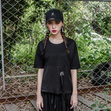 Новая футболка в американском и европейском стиле женская одежда летом; футболки с короткими рукавами и свободные