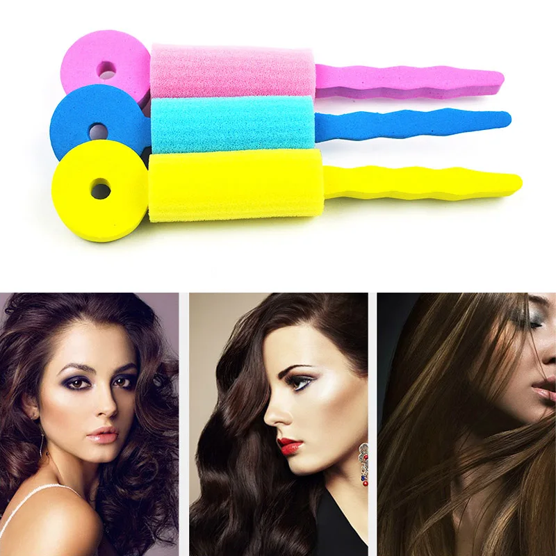 6Pcs Women's Fashion Long Magic Ringlet Hair Curlers Leverage Spiral