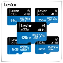 Lexar-tarjeta de memoria Micro SDXC de alta velocidad, 128GB, 256GB, 512GB, 32GB, 64GB, Clase 10, 633X, 95 M/s