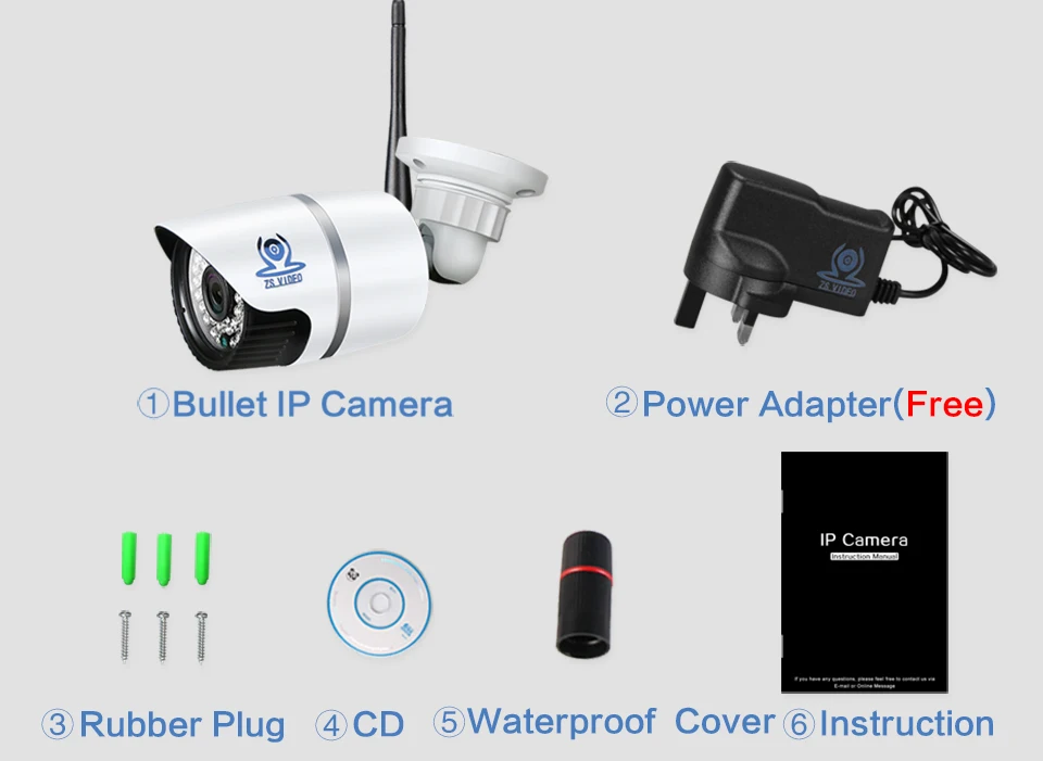 ZSVEDIO Surveillance Cameras CCTV Monitor IP Camera CCTV Camera WIFI  IP Cameras Outdoor Waterproof Night Vision Device Webcam (18)