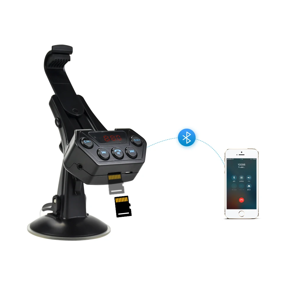 Автомобильный Bluetooth FM передатчик AOSHIKE с подставкой для смартфона mp3 плеер 5 В 2 1 А
