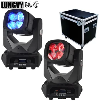 

Free Shipping 2 Light + Flight Case 4x25w Super Beam Stage LED Moving Head Light DMX512 For Disco Party Dj Nightclub Lights