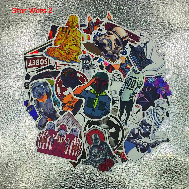50 шт./упак. не повторяются Популярные наклейки s Star Warsing граффити JDM детские