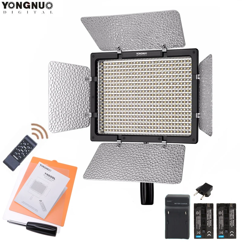 

YONGNUO YN600L II YN600II 600 LED Video Light Panel with Battery KIT,YN600 LED Lighting 3200-5500K/5500K +2Pcs Battery KIT