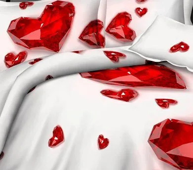 Красные постельные принадлежности сердце набор любовь простыни одеяло пододеяльник покрывало кровать в сумке постельное белье Королева Размер 4 шт