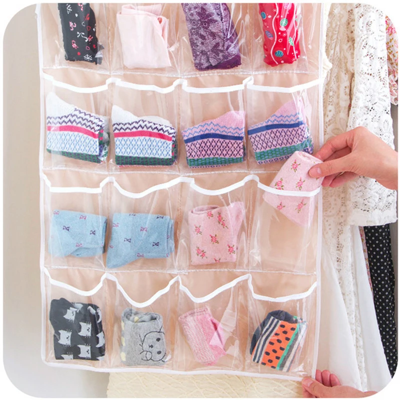 16 карманов стенной гардероб висят органайзер хранение мелких украшений трусы в форме мешочка Косметика игрушки Органайзер сумки