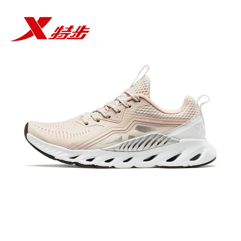 Xtep X-FLOW, женская обувь для бега, дышащий светильник, сетчатая обувь для бега, кроссовки для женщин 881218119600 - Цвет: pink white