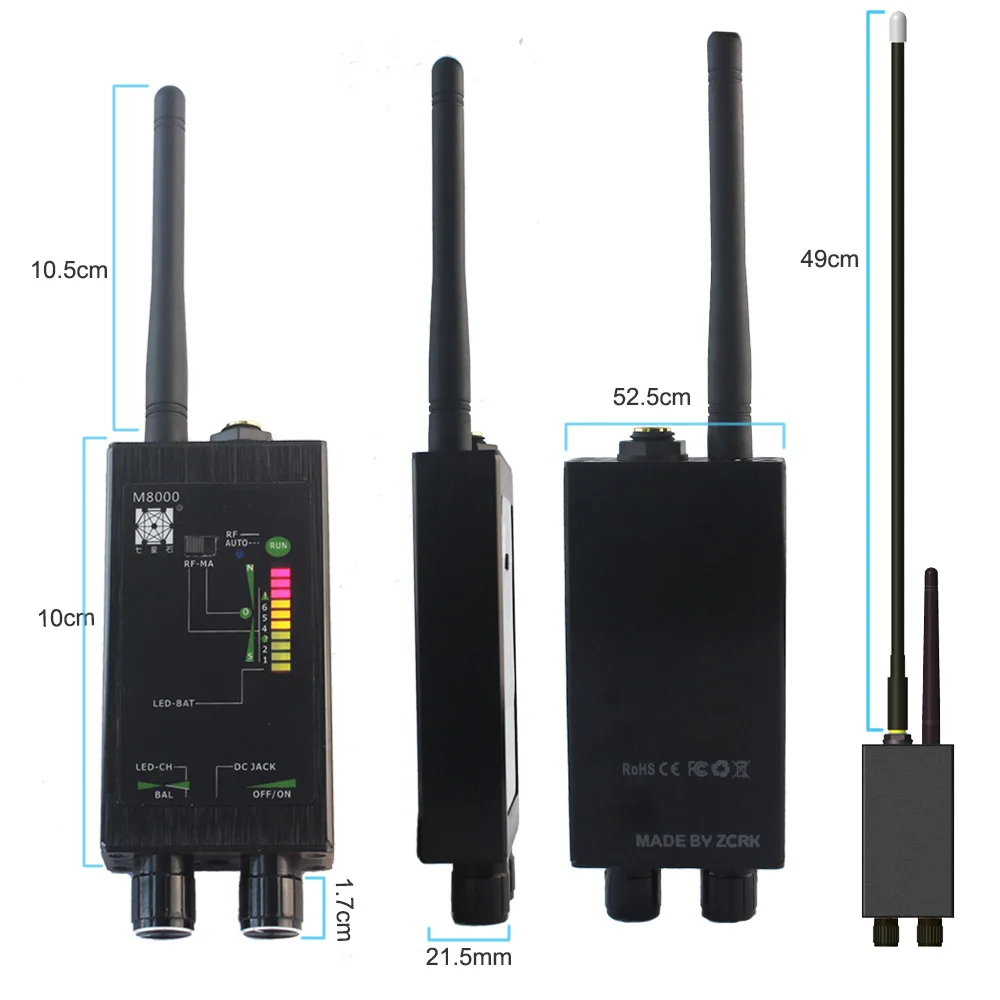 Pro Анти-шпионский прибор обнаружения устройств подслушивания беспроводной объектив камеры скрытый сигнал детектор gps трекер РФ GSM устройства магнитный сканер M8000