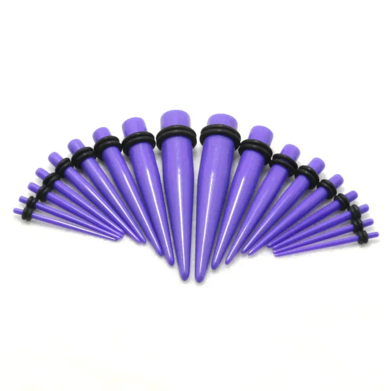 body piercing jewelry 18pcs Ear Stretching Kit in Acrylic 2 Rubber O Rings ear taper stretchers