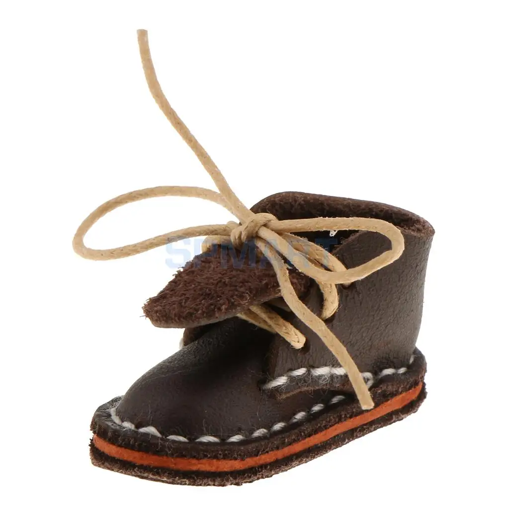 Pair of Fashion Shoes PU Leather Lace up Boots Shoes for 12'' Blythe Doll Clothes
