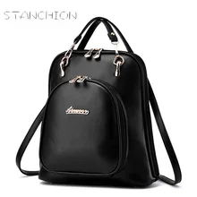 Frauen Rucksack Faux Leder Tragbare Multifunktionale Täglichen Solide Vintage Litschi Muster Mode Schulter Reise Für Teenager Taschen