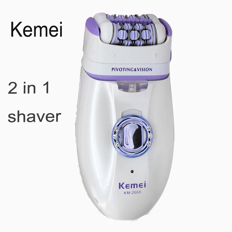 Kemei 2668 Women 2 in 1 Epilator Electric Shaver Rechargeable Hair