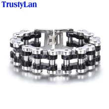 TrustyLan крутые Толстые браслеты-цепочки для мужчин байкерские ювелирные изделия тяжелые мотоциклетные звенья 316L браслет из нержавеющей стали мужские наручные браслеты